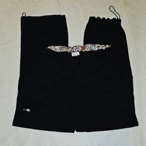 Koi Lindsey Style Scrub Pants With Drawstrings At The Bottoms Black Size Medium